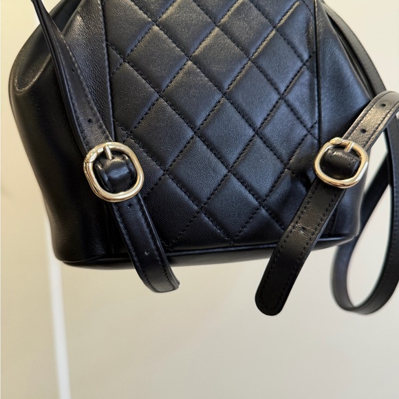 Chanel Duma Drawstring Backpack Quilted Lambskin Small Black - Picture 6 of 13